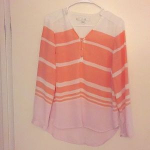 Lauren Conrad Small Long Sleeve Chiffon Blouse